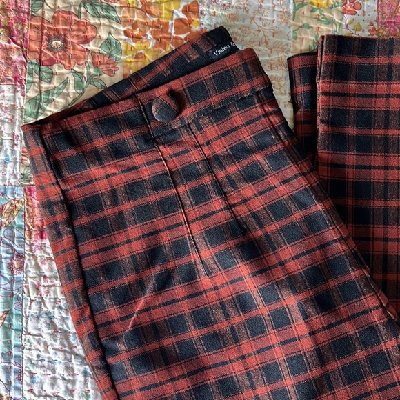 Violets & Roses Stitch Fix Plaid Stretch Skinny Pants - 10 / 30 - Picture 7 of 8